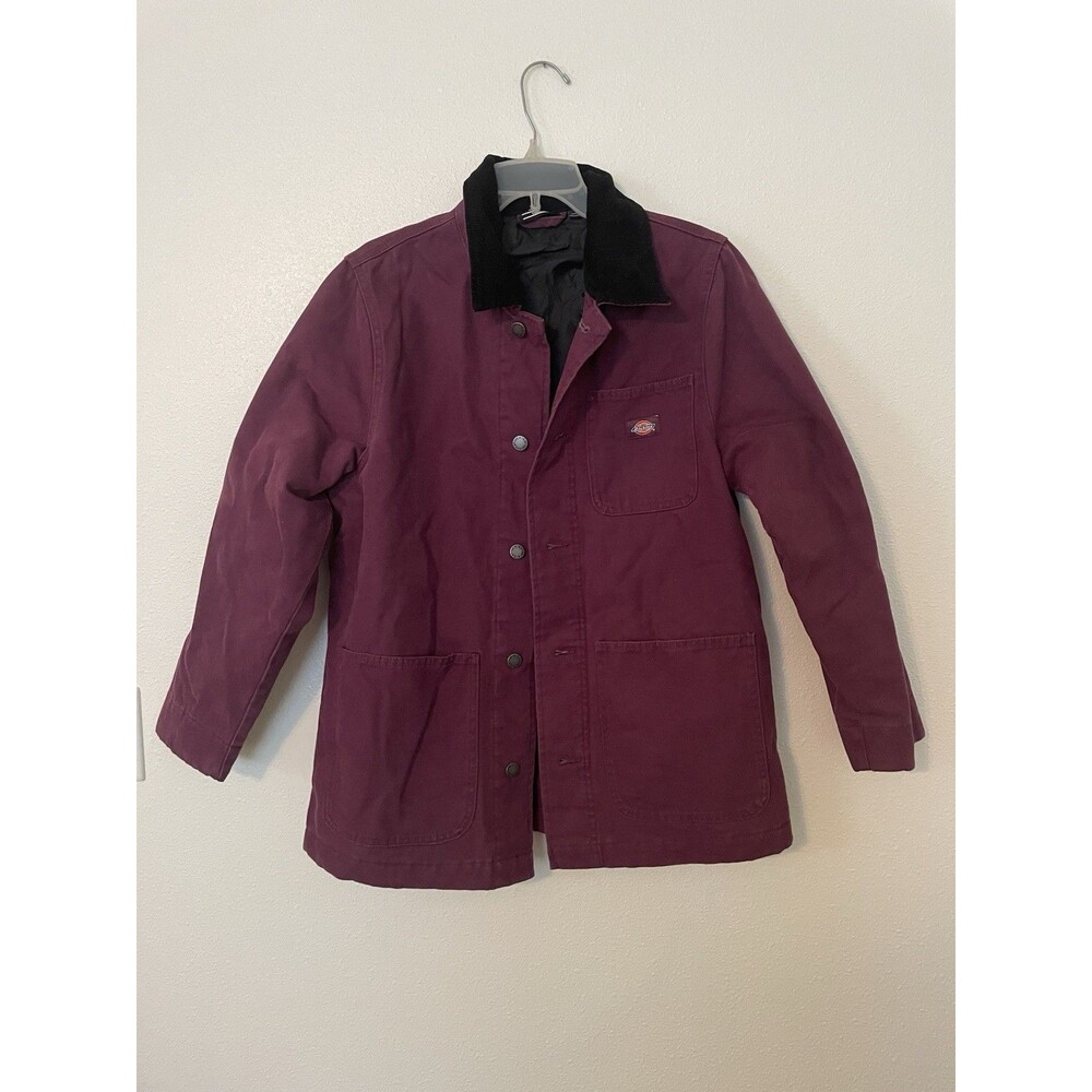 Dickies Stonewashed Duck Lined Chore Coat in Stonewashed Grape Wine